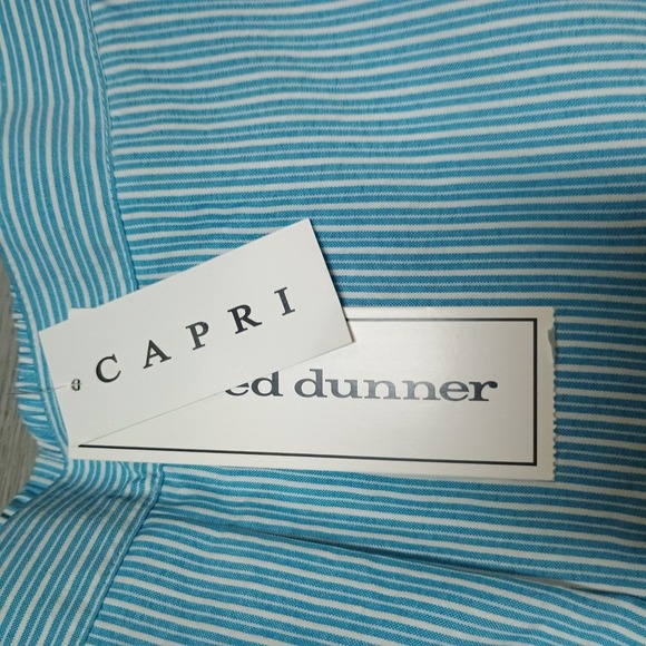 Alfred Dunner Blue White Stripe Light Weight Capri Pants Size 10 - Picture 3 of 7